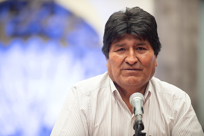  El político boliviano en conferencia de prensa en el Museo de la Ciudad de México.