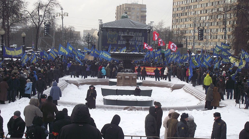 Manifestación del LDPR en la Plaza Pushkinskaya. Autor: Anastasia Laukkanen, 04/02/2012. Fuente: Voice of America. 