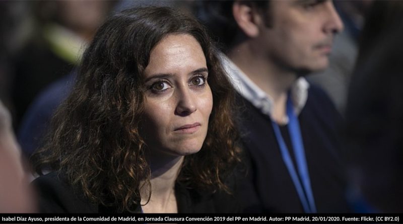 Isabel Díaz Ayuso, presidenta de la Comunidad de Madrid, en Jornada Clausura Convención 2019 del PP en Madrid. Autor: PP Madrid, 20/01/2020. Fuente: Flickr. (CC BY2.0