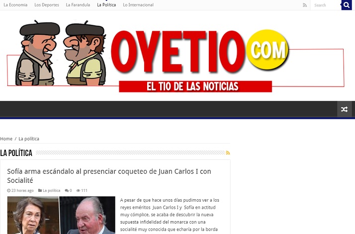 Portada de la web Oyetío.com. Captura de pantalla realizada realizada el 21/07/2020 a las 17:40. Fuente: Oyetío.com