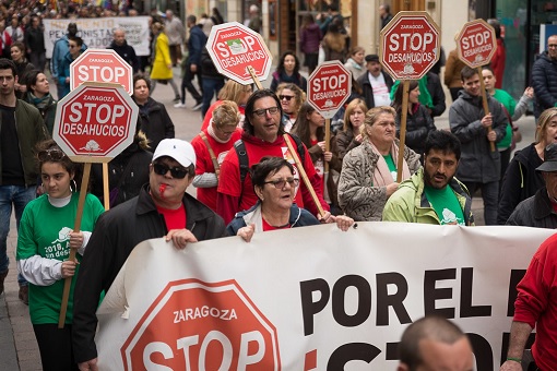 Manifestación durante las Marchas de la Dignidad en Zaragoza en 2018. Autor: AraInfo. Fuente: Flickr. (CC BY-SA 2.0.) 