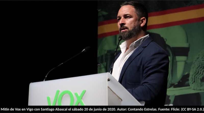 Mitin de Vox en Vigo con Santiago Abascal el sábado 20 de junio de 2020. Autor: Contando Estrelas. Fuente: Flickr. (CC BY-SA 2.0.)