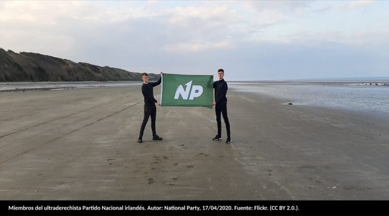 Miembros del ultraderechista Partido Nacional de Irlanda. Autor: National Party, 17/04/2020. Fuente: Flickr. (CC BY 2.0.).