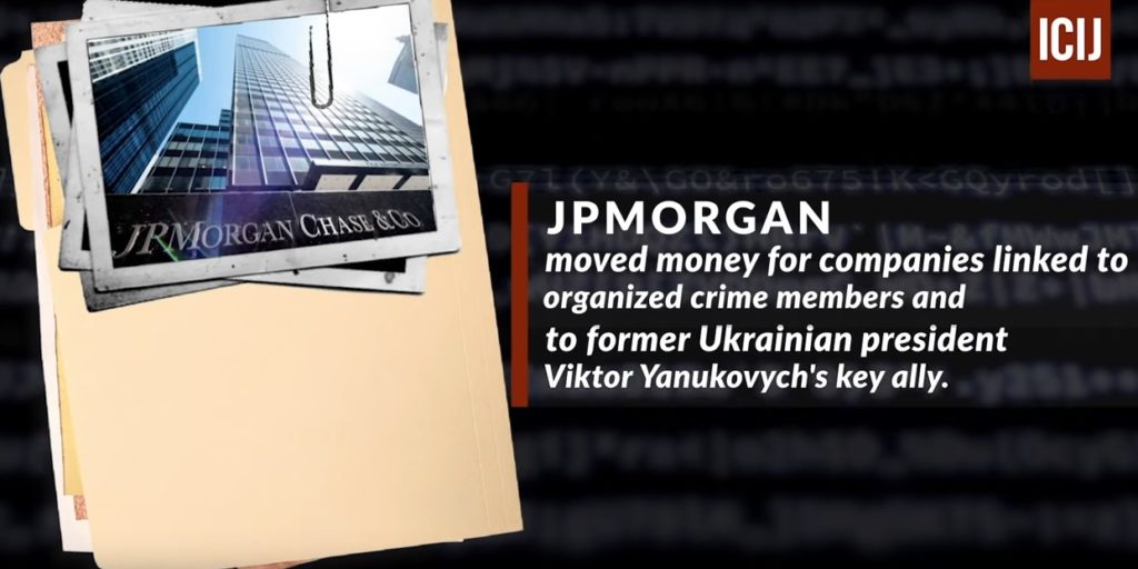 JP Morgan, una de las entidades financieras implicadas en los FinCEN Files. Autor: Captura de pantalla realizada el 21/09/2020 a las 7:35h. Fuente: ICIJ.