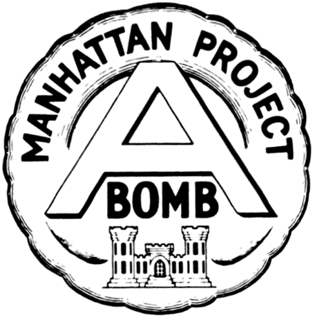 Experimentos con radiación en humanos. Emblema no oficial del Proyecto Manhattan. Autor: Gobierno Federal de EEUU, 1946. Fuente: Wikimedia