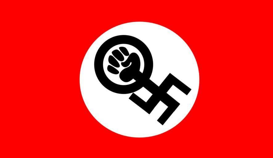 Perversiones ideológicas. Hipotética bandera de un inexistente feminazismo. Autor: Desconocido. Fuente: Snappygoat.com