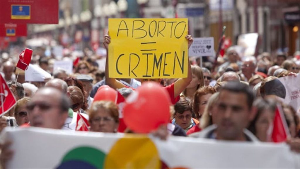 Protesta contra le ley del aborto en 2010, en Gran Canaria. Autor y fuente: ElDiario.es (CC BY-NC 2.0.)