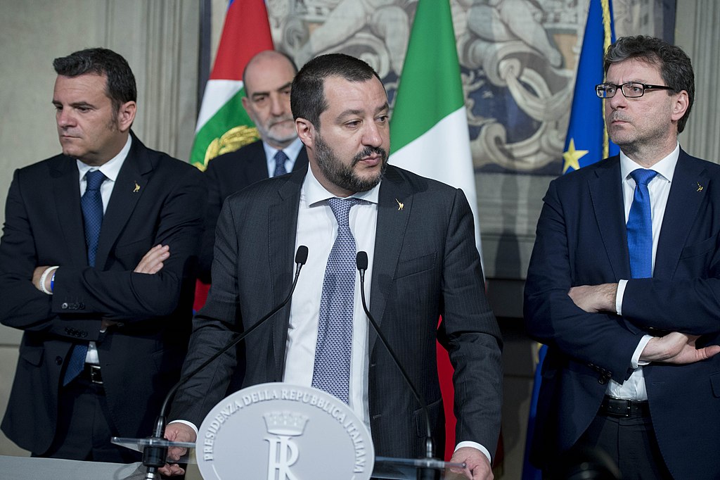 Mateo Salvini, líder de La Liga, en 2018. Autor: Presidenza della Repubblica,05/04/2018. Fuente: http://www.quirinale.it/elementi/Continua.aspx?tipo=Foto&key=18357
