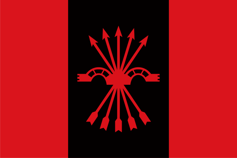 Bandera de la Falange Española de las JONS. Autor: Oren neu dag, 18/11/2017. Fuente:
Wikimedia Commons.