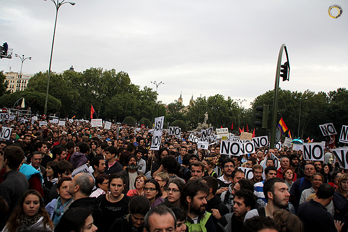 Imagen de la concentración del 25 de septiembre frente al Congreso de los Diputados en Madrid, España, el famoso 'Rodea el Congreso'