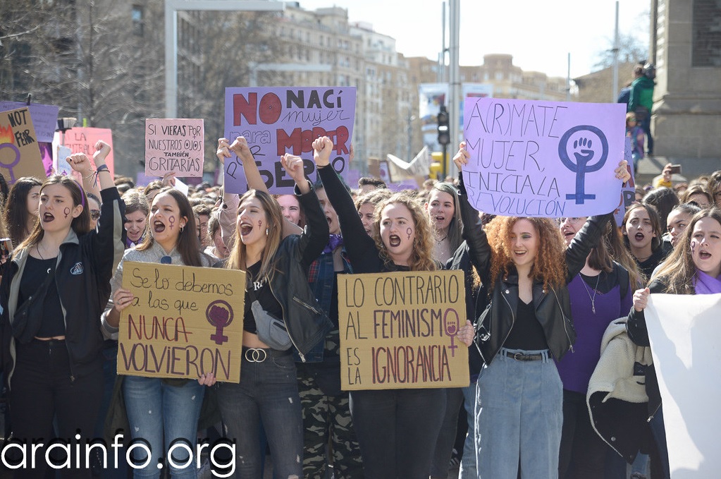 Huelga feminista del 8 de marzo de 2019. Fuente: AraInfo, 08/03/2019. Fuente: Flickr (CC BY-SA 2.0.)