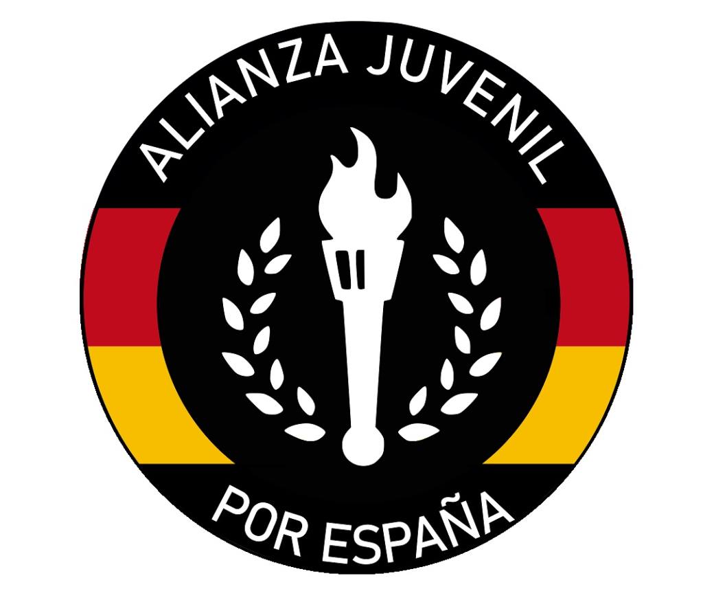 Logotipo del ficticio grupo neofascista Alianza Juvenil por España. Autor: Trabajo propio.