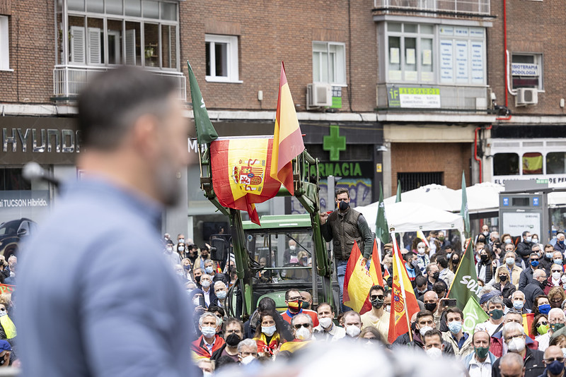 Mitin de Vox el 1 de mayo y acto de su sindicato, Solidaridad. Autor: Vox España, 01/05/2021. Fuente: Flickr
