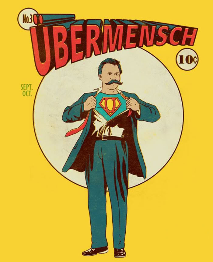 Parodia de Nietzsche y su concepto de “superhombre”. Autor: Mitch Hell, 01/11/2011. Fuente: Flickr. (CC BY-ND 2.0)
