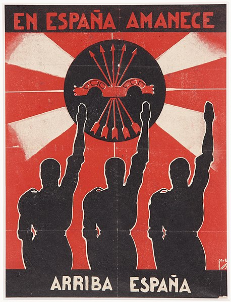 "La lengua de las mariposas" describe el proceso de represión progresivo a la educación. Cartel propagandístico de FE y de las JONS en 1935.