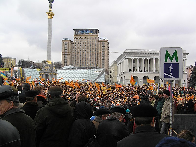 Protestas de la Revolución Naranja en Ucrania. Autor y Fuente: OpenStreetMap (CC BY-SA 4.0)