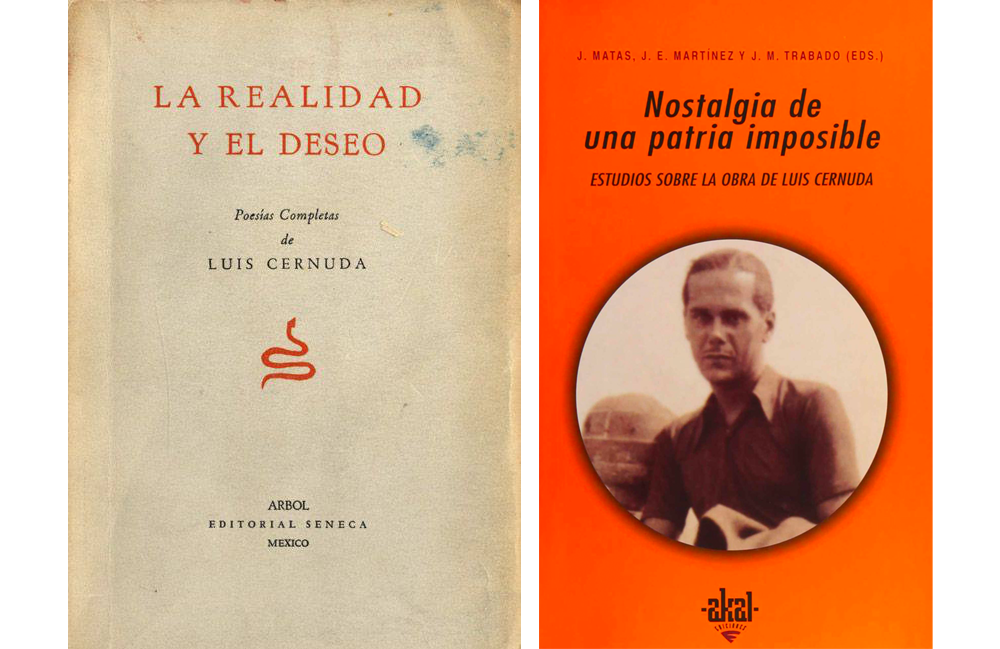 Izquierda: portada de libro de Luis Cernuda. Derecha: Obra sobre Luis Cernuda (Fair Use)