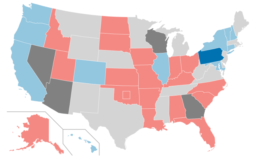 Mapa de las elecciones intermedias al Senado