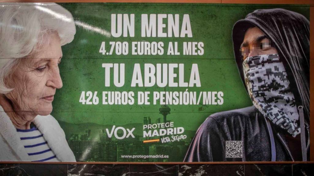 Cartel difundido por Vox durante la campaña de las elecciones madrileñas. Fuente: Twitter