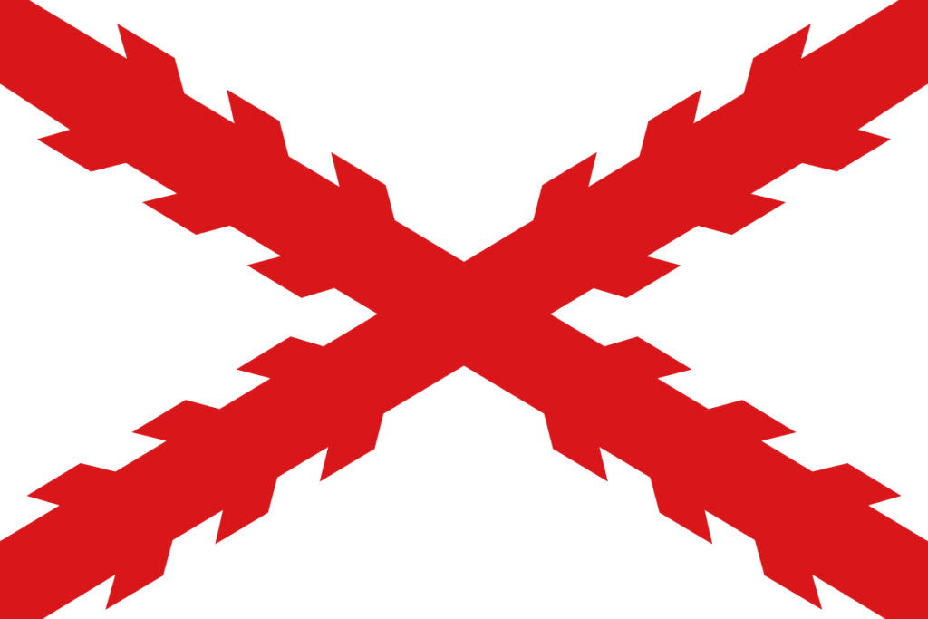 Bandera con la Cruz de Borgoña: Autor: Ningyou, 6/03/2006. Fuente: Wikimmedia Commons / CC BY-SA 3.0