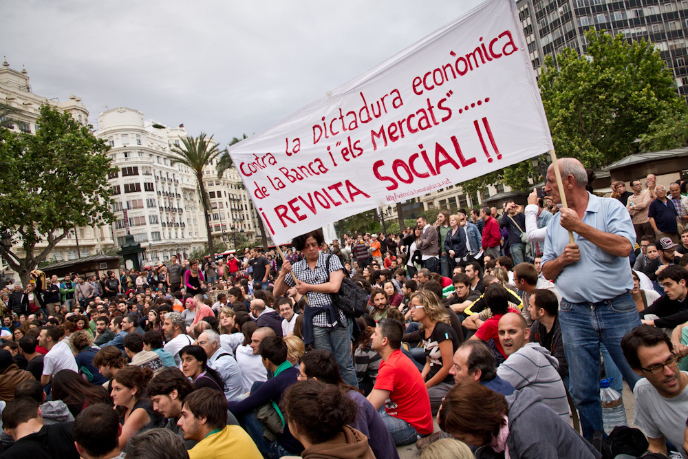 Fotografías del Movimiento 15M en Valencia, Asamblea popular del día 19 de mayo de 2011. Autor: Fito Senabre, 19/05/2011. Fuente: Flickr / CC BY-SA 2.0