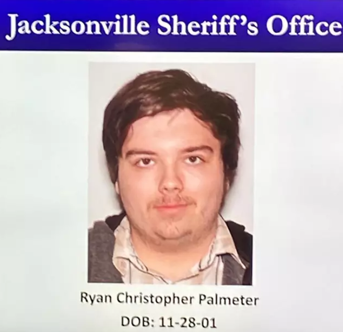 Ryan Christopechar Palmeter, el supremacista blanco presunto autor del triple asesinato. Fuente: Departamento del Sheriff de Jacksonville